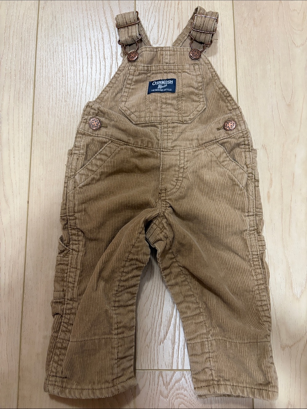 OshKosh B’gosh Tan Corduroy Overalls, sz 6mo